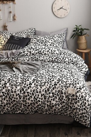 Spannbettlaken Bettbezug-Set Double Leopard Premium Cotton 64s iqon066 - 7