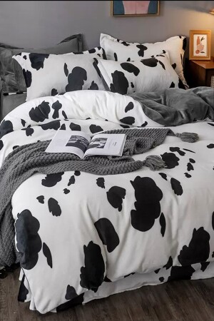 Spannbettlaken-Bettbezug-Set für Einzelbett, Dalmatinergrau, Dalmatiangrau - 3