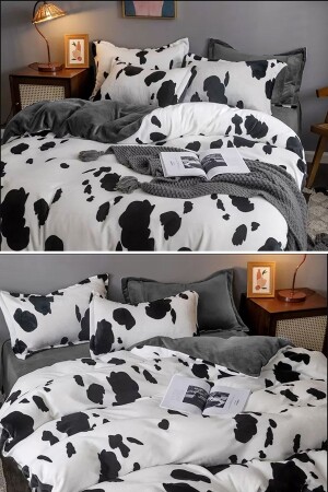 Spannbettlaken-Bettbezug-Set für Einzelbett, Dalmatinergrau, Dalmatiangrau - 5