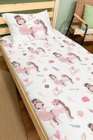 Spannbettlaken-Set (120 x 200, Höhe 20) – für Baby-Serie – Ballerina und Einhorn in rosa Tutu ETCSLC8TFB126 - 1