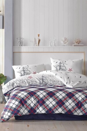 Spannbettlaken-Set „Pearl of the Sea“, Einzelbett, 100 % natürliche Baumwolle, Ranforce, 3-teilig, 0103010115200 - Elart