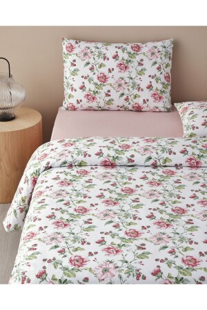 Sparkling Flowers King-Size-Bettbezug-Set, Grün - 3