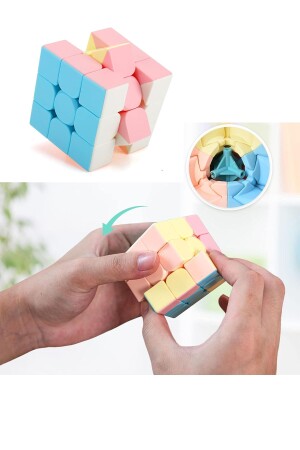 Speed Cupe Rubik Küp Zeka Küpü 3x3 Pastel Renkler Hız Küpü-Fidget Oyuncak Seyahat Zeka Oyunu - 2