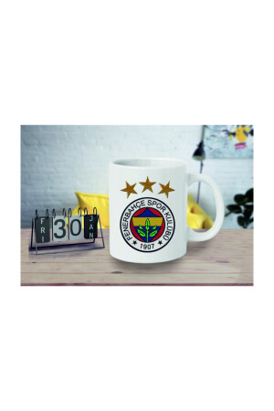 Speziell bedruckte Keramiktasse für Fenerbahçe-Fans. Gemusterte Keramiktasse Fb kplb39 - 3