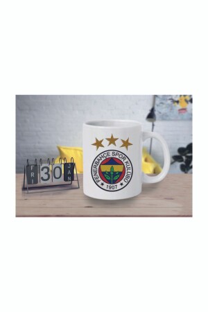 Speziell bedruckte Keramiktasse für Fenerbahçe-Fans. Gemusterte Keramiktasse Fb kplb39 - 2