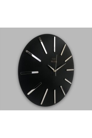 Spezielle dekorative verspiegelte Wanduhr in Schwarz und Silber mit geräuschlosem Mechanismus, 40 x 40 cm, dms0000001 - 2