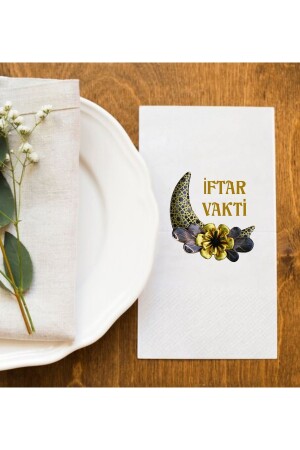 Spezielle Iftar-Zeit für Ramadan-Tische, 2 bedruckte Servietten, Präsentationsservietten, 20 Stück - 1