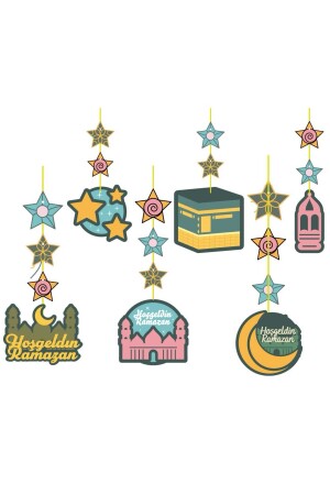 Spezielle Macaron-Serie, 6-teilig, Willkommens-Ramadan-Hängelampe, Ornament, Macaron-Farbe, alle Altersgruppen - 1