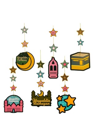 Spezielle Macaron-Serie, 6-teilig, Willkommens-Ramadan-Hängelampe, Ornament, Macaron-Farbe, alle Altersgruppen - 2
