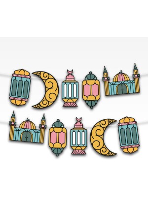 Spezielle Macaron-Serie Ramadan 10-teiliges dekoratives Banner-Ornament für alle Altersgruppen - 2