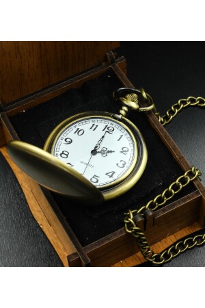 Spezielle Taschenuhr mit Holzbox und Kette zum Vatertag A152655 - 4