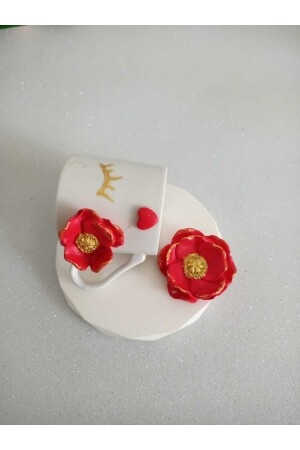 Spezielles Design, rote Blume, Kaffeetassenmodell, Geschenkpräsentation, dekoratives Modell TYCKIW8BMN169876294796612 - 4