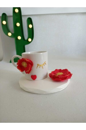 Spezielles Design, rote Blume, Kaffeetassenmodell, Geschenkpräsentation, dekoratives Modell TYCKIW8BMN169876294796612 - 5