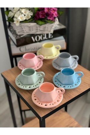 Spezielles Design [sanfte Farben] Kaffeetassen-Set für 6 Personen (12-teilig) 001-6S - 2