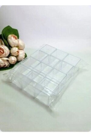Spezielles Design, stilvolle transparente Glimmer-Plexi-Quadratbox, 5 x 5, 50 Stück, Hochzeit, Verlobung, Henna, Babyparty, Geschenkbox lehotıemika5 - 1
