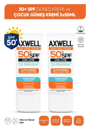 Spf 50- 2 Li Fırsat Seti Leke Karşıtı Nemlendirici Yüksek Koruma Güneş Kremi 50 ml - 2