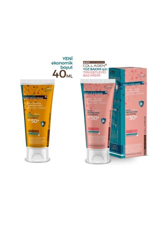 مكافحة الكولاجين ضد اللمومات المصفوفة باللون SPF 50 لون واقية الشمس للوجه 40 مل تنظيف 40 مل TYC5PT4SPN1690 - Piar Genesis