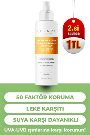 Spf 50 Faktör Uva - Uvb Güneş Koruyucu Sprey Süt 200ml - 2