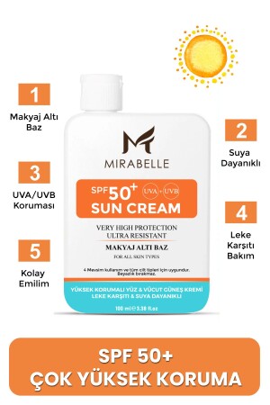 Spf 50- Günlük Yüksek Uva Uvb Korumalı Leke Karşıtı Makyaj Altı Bazı Yüz Güneş Kremi 100ml miraguneskremi - 2