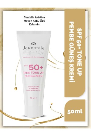 SPF 50- Pembe Güneş Kremi - Renk Tonu Eşitleyici (Centella Asiatica, Meyan Kökü Özü, Kalamin) JV080 - 1