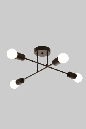 Spider Cross Moderne Sport-Deckenleuchte Schwarz Wohnzimmer – Küche – Schlafzimmer 4-teiliger Kronleuchter (OHNE GLÜHBIRNE) börümcek6lı - 3