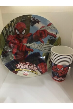 Spiderman 8-teiliges Pappteller-Becher-Set Geburtstagsset - 3