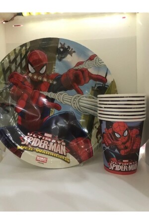 Spiderman 8-teiliges Pappteller-Becher-Set Geburtstagsset - 2