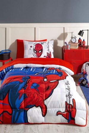 Spiderman Blue City Tek Kişilik Disney Lisanslı Lastikli Fitted Çarşaf Çocuk Uyku Seti - 4