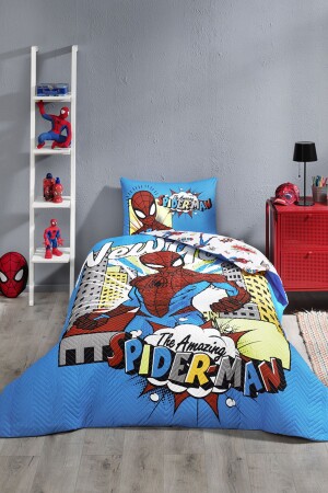 Spiderman New York Single Disney lizenziertes, elastisches Spannbettlaken, gesteppter Kinderbettbezug PR-12674018 - 2