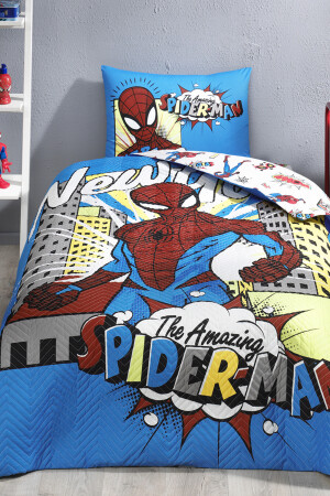 Spiderman New York Single Disney lizenziertes, elastisches Spannbettlaken, gesteppter Kinderbettbezug PR-12674018 - 4