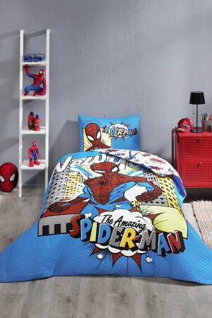 Spiderman New York Single Disney lizenziertes, elastisches Spannbettlaken, gesteppter Kinderbettbezug PR-12674018 - 5