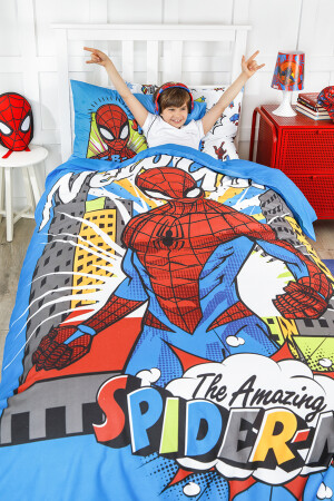 Spiderman New York Single Disney lizenziertes elastisches Spannbettlaken-Kinderbettbezug-Set PR-12617108 - 3