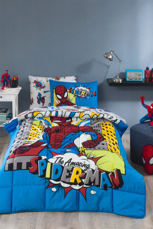 Spiderman New York Single Disney lizenziertes elastisches Spannbettlaken Kinderschlafset EVTEKSTILI-525643 - 5