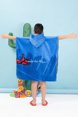 Spiderman Night Disney lizenzierter Samt-Poncho für Kinder, Alter 4/9 - 6