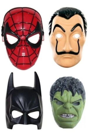 Spiderman Örümcek Adam - Batman Yarasa Adam - Hulk - La Casa De Papel Salvador Dali Maskeleri - 2