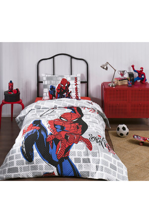 Spiderman Super Hero Einzel-Steppbettbezug-Set Komplettset 4 Jahreszeiten Verwendung Özdilek Spiderman Super Hero - 5