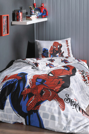 Spiderman Super Hero Single Disney lizenziertes elastisches Spannbettlaken Kinder-Bettbezug-Set PR-EVTEKSTILI-55304201327 - 3