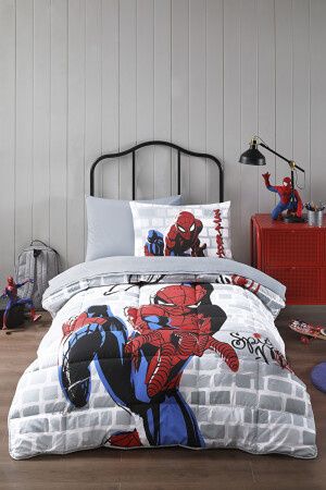 Spiderman Super Hero Tek Kişilik Disney Lisanslı Lastikli Fitted Çarşaf Çocuk Uyku Seti PR-EVTEKSTILI-55485801327 - 3