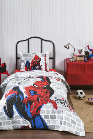 Spiderman Süper Hero Tek Kişilik Kapitoneli Nevresim Takımı Complete Set 4 Mevsim Kullanım Özdilek Spiderman Süper Hero - 4