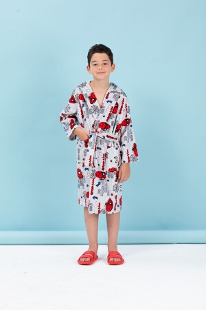 Spiderman Wall Disney Lisanslı Kapüşonlu Çocuk Bornozu 7-8 Yaş - Özdilek