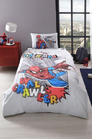 Spiderman Wall Single Disney lizenziertes elastisches Spannbettlaken-Kinderbettbezug-Set ST20918 - 1