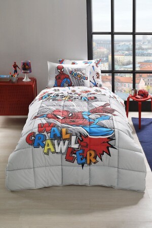 Spiderman Wall Single Disney lizenziertes elastisches Spannbettlaken-Kinderschlafset PR-12525685 - 2