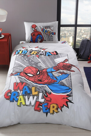 Spiderman Wall Tek Kişilik Disney Lisanslı Lastikli Fitted Çarşaf Çocuk Nevresim Takımı ST20918 - 6