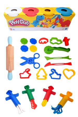 Spielknete-Set (Play Doh 4-teiliges Spielknete-Roller-Formformen- und Spritzpressen-Set) - 2