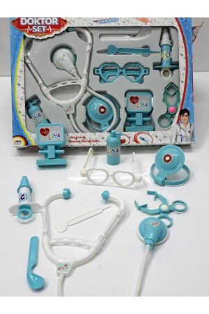 Spielzeug-Arzt-Set, Behandlungsausrüstung, medizinisches Gesundheitsset, 9-teilig, Brille, Stethoskop, 26 x 36 cm - 7