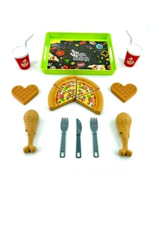 Spielzeug-Grillset mit Zubehör + Pizzastücken, Spielzeug für Mädchen und Jungen Yenimangal - 7