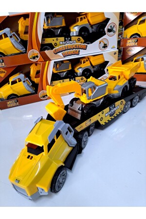 Spielzeug-Mega-Baumaschinentransporter für Jungen, 60 cm, mit Eimer und LKW, LKW und Anhänger, beweglich und drehbar, ALY-09-molmoMegaCarrier-3 Stück - 1