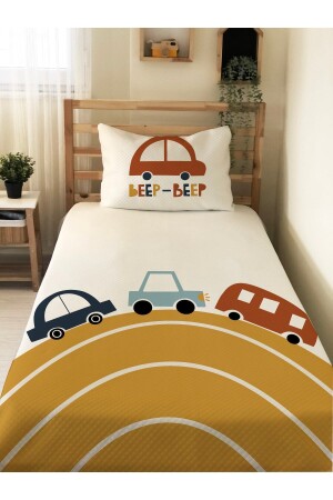 Spielzeugauto, gemustert, für Babys und Kinder, bedruckt, Einzel-Piqué-Set, 160 x 230 cm, Weiß 98149 - 3