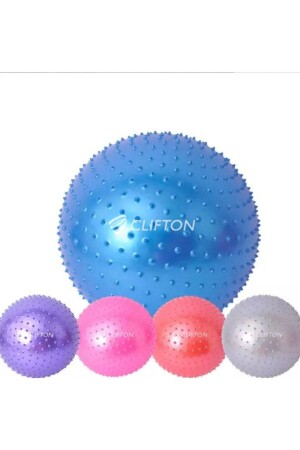 Spiky Yoga Pilates Aerobic Gymnastikball 65 cm Lila + Pumpe - 1