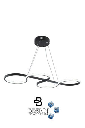 Spiral-Pendelleuchte, Premium-LED-Kronleuchter – weißes Licht – Schlafzimmer – Küche – Wohnzimmer – Zimmer – Flur, Schlangenschwarz - 3